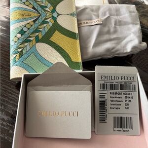 Emilio Pucci Green and Blue Passport Holder